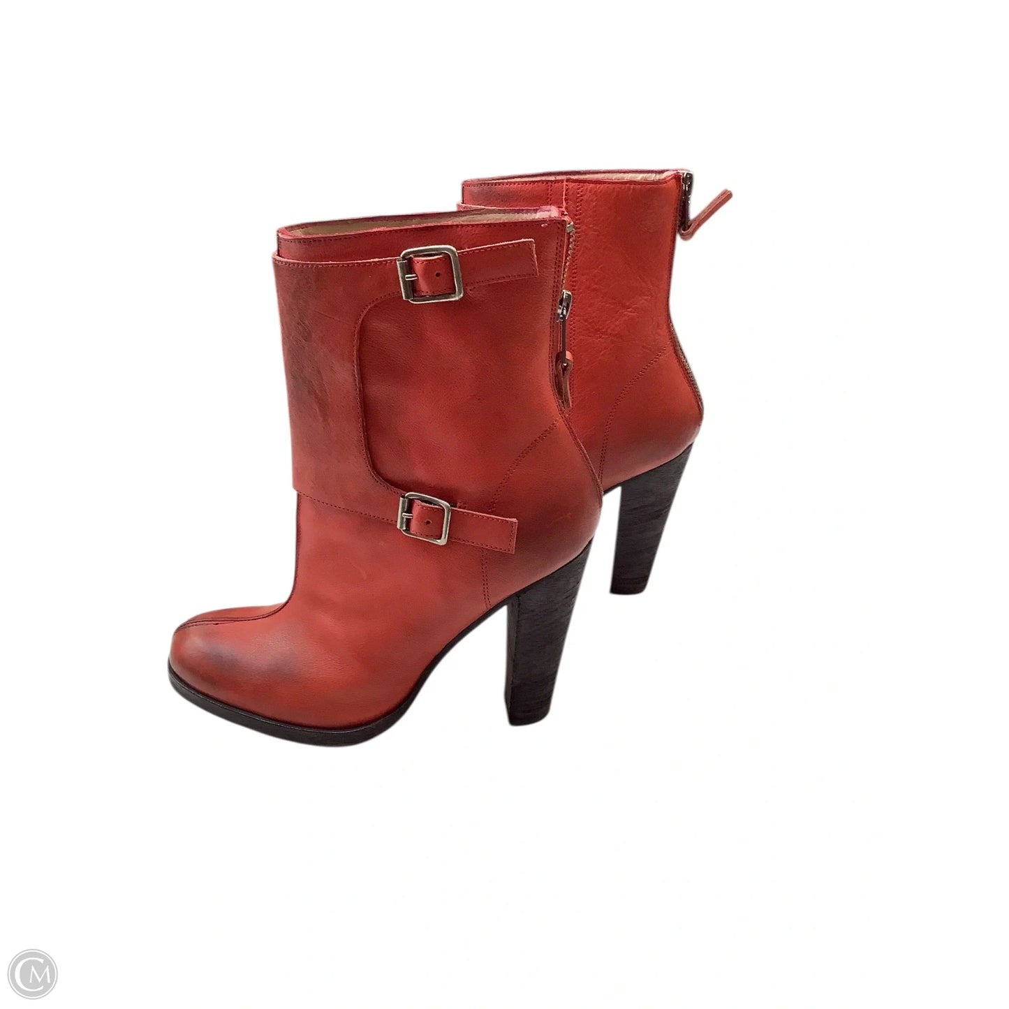 Boots Ankle Heels By Cmb In Orange, Size: 8