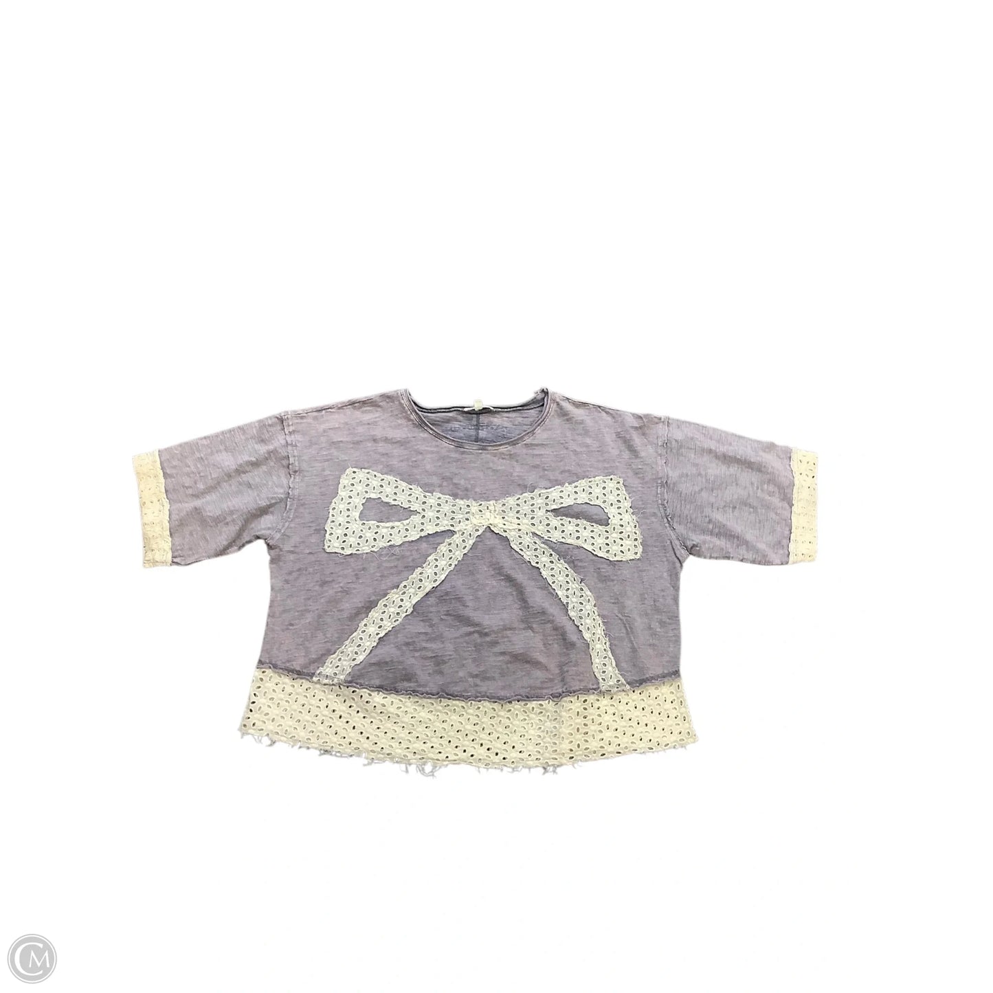 Top Short Sleeve By Oli & Hali In Grey, Size: L