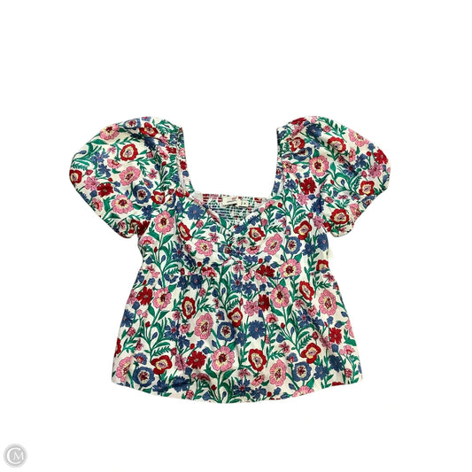 Top Short Sleeve By Vineyard Vines In Floral Print, Size: M