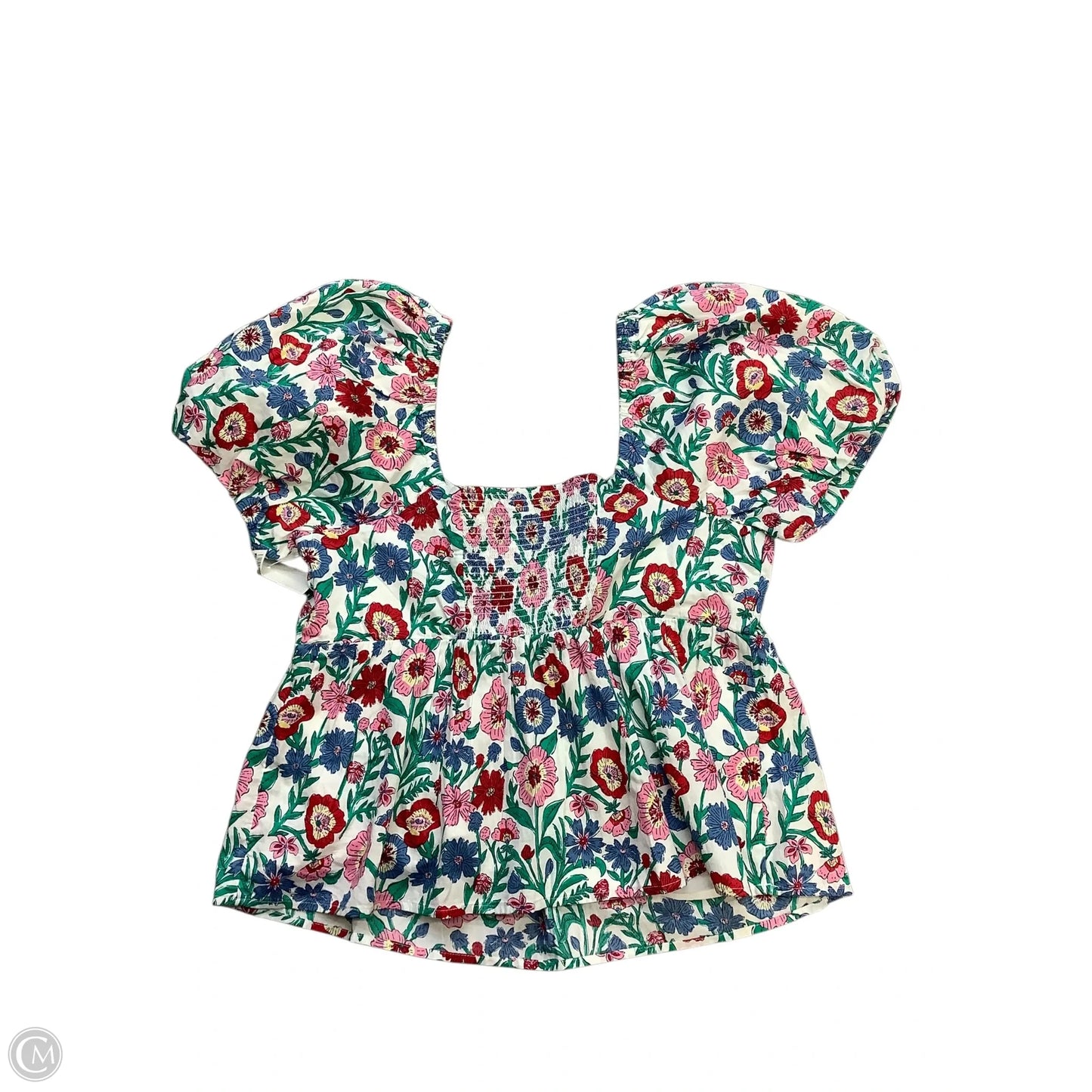Top Short Sleeve By Vineyard Vines In Floral Print, Size: M