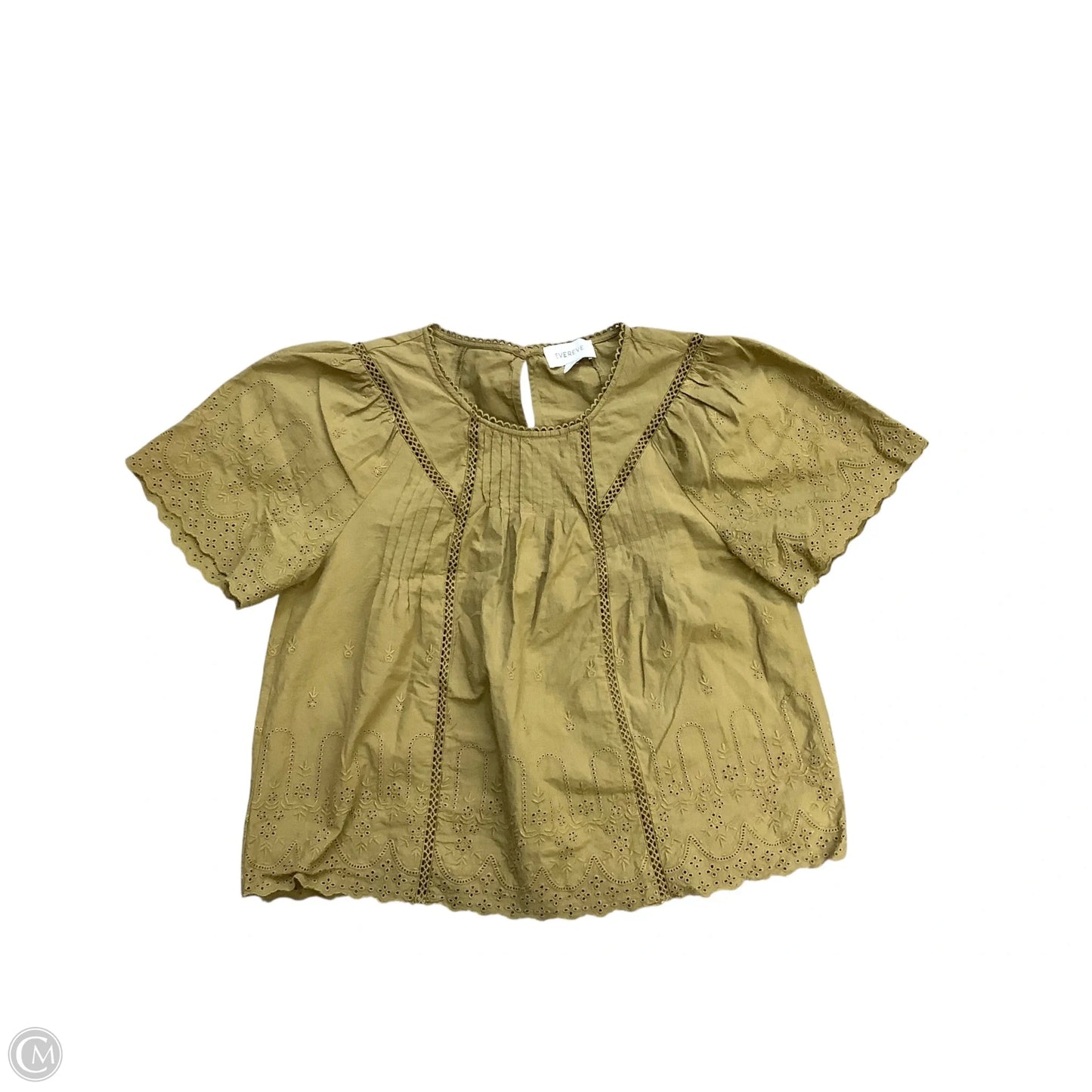 Top Short Sleeve By Evereve In Green, Size: S