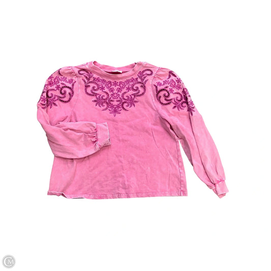 Top Long Sleeve By Fate In Pink, Size: S