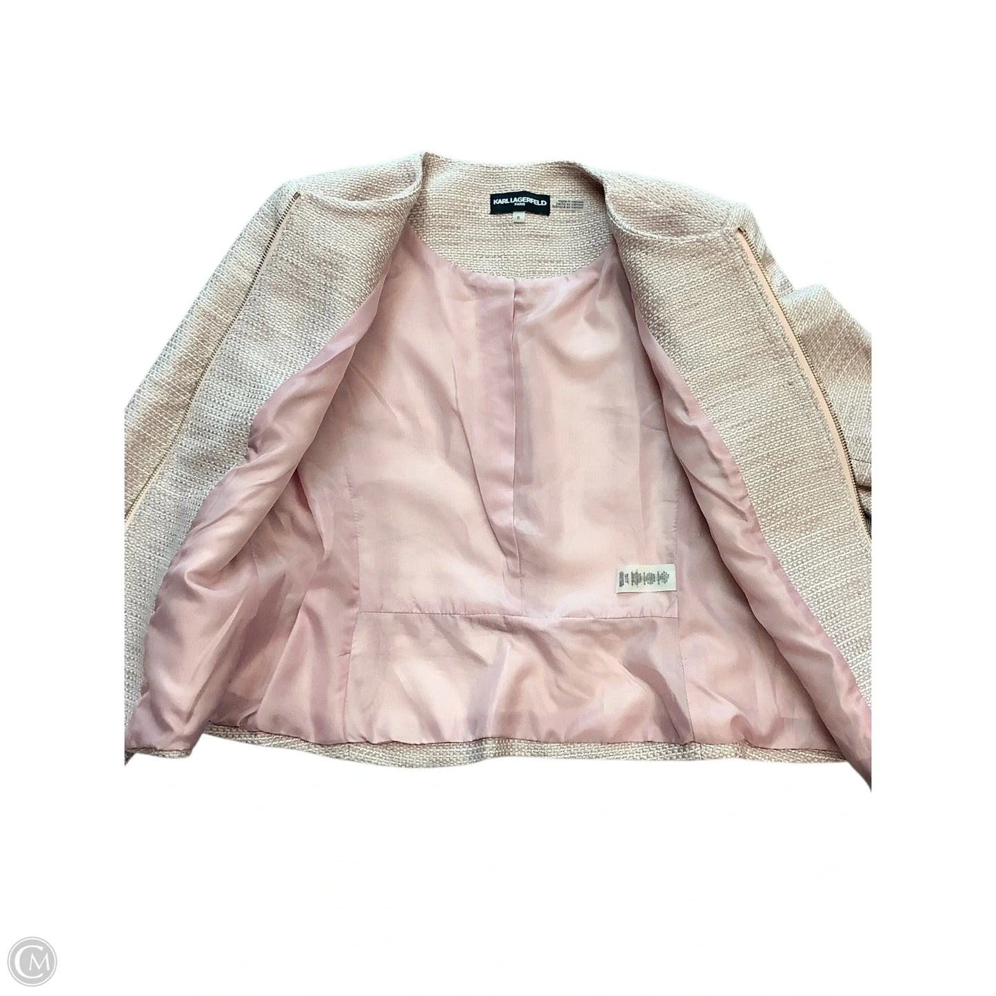 Blazer Designer By Karl Lagerfeld In Pink, Size: 6