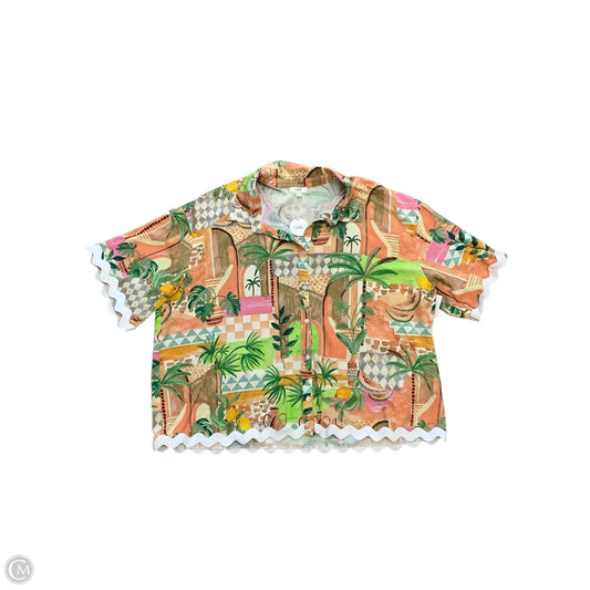 Blouse Short Sleeve By Oddi In Multi-colored, Size: 3x