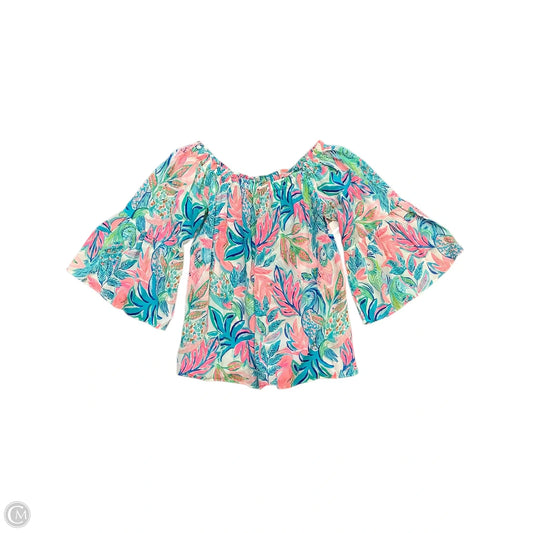 Top 3/4 Sleeve Designer By Lilly Pulitzer In Multi-colored, Size: Xs