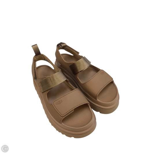 Sandals Designer By Ugg In Brown, Size: 10