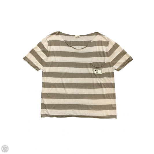 Top Short Sleeve By Pol In Green tan, Size: L