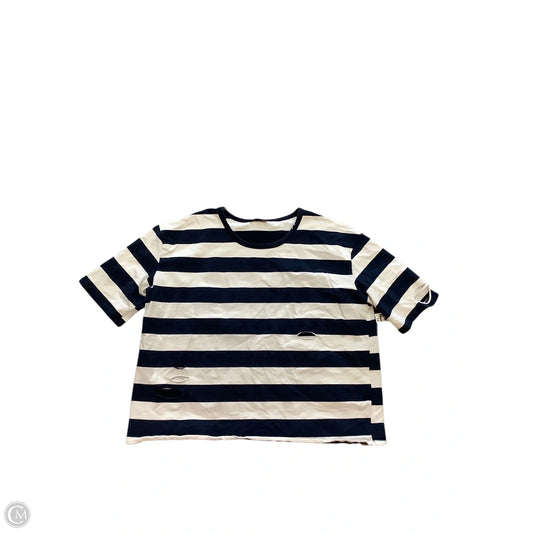 Top Short Sleeve By Pol In Blue & White, Size: S