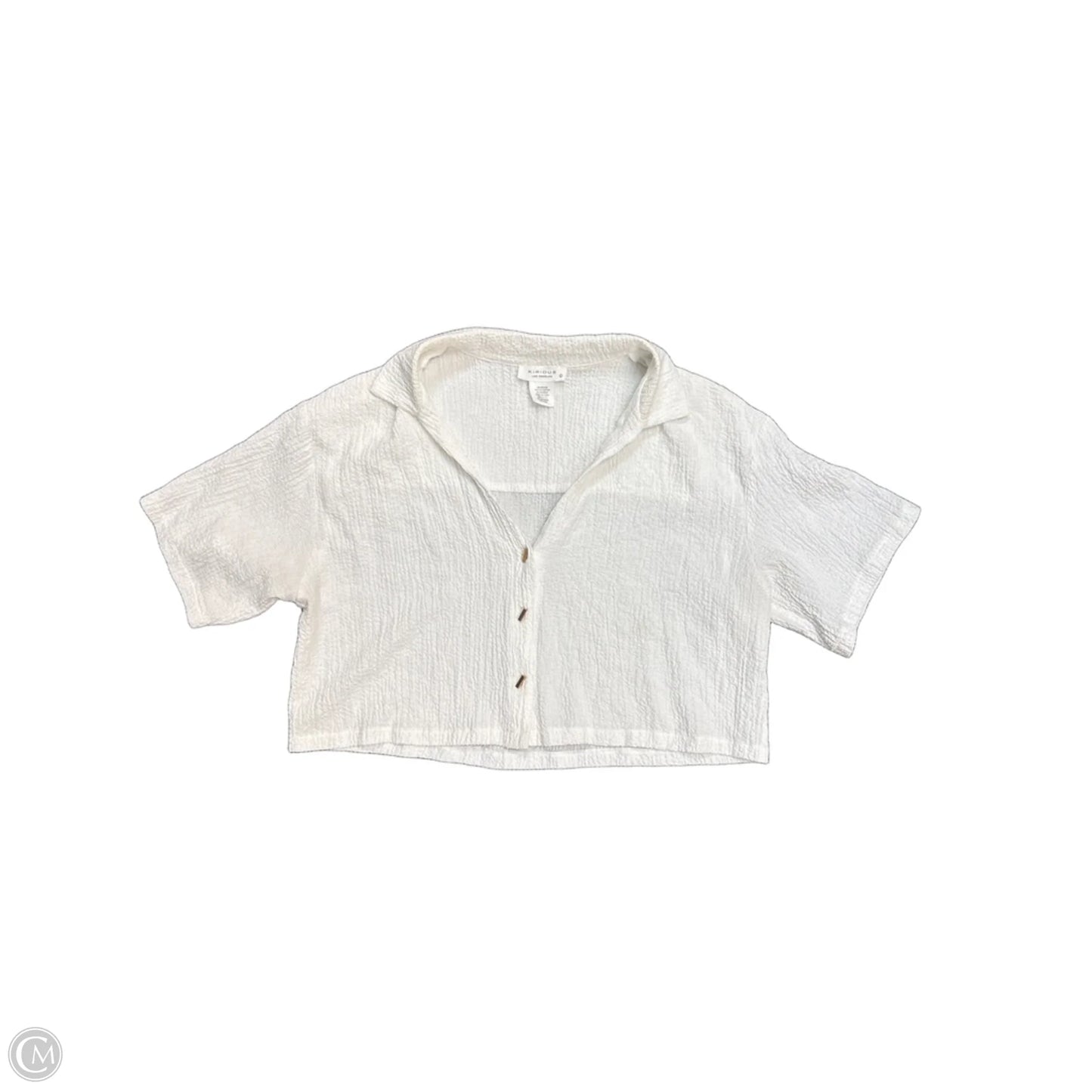 Top Short Sleeve By Kirious In White, Size: L