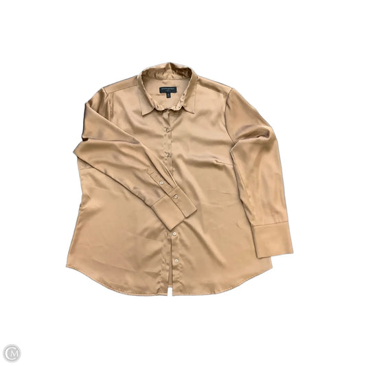 Blouse Long Sleeve By Banana Republic In Brown, Size: Xl