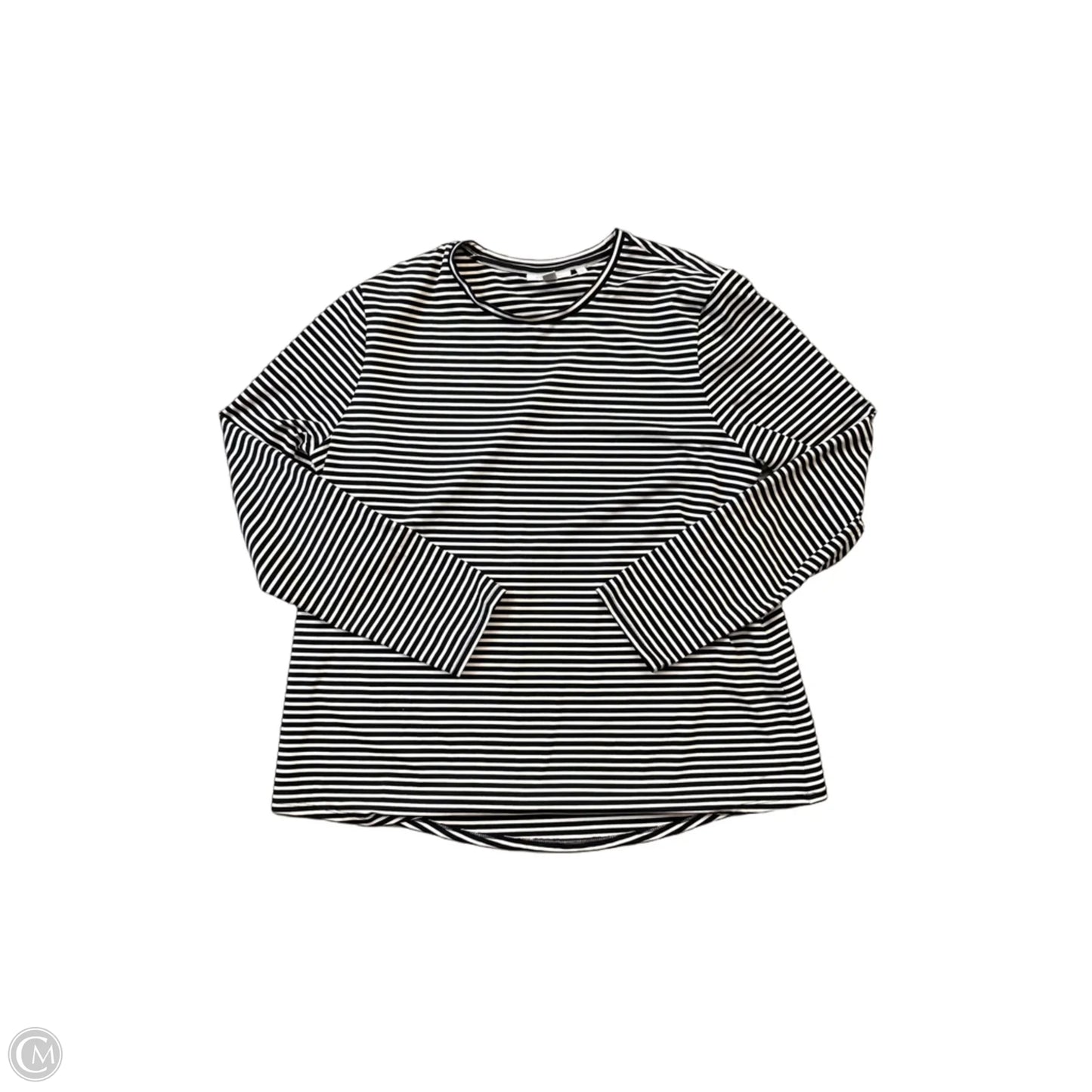 Top Long Sleeve By Chicos In Black & White, Size: L