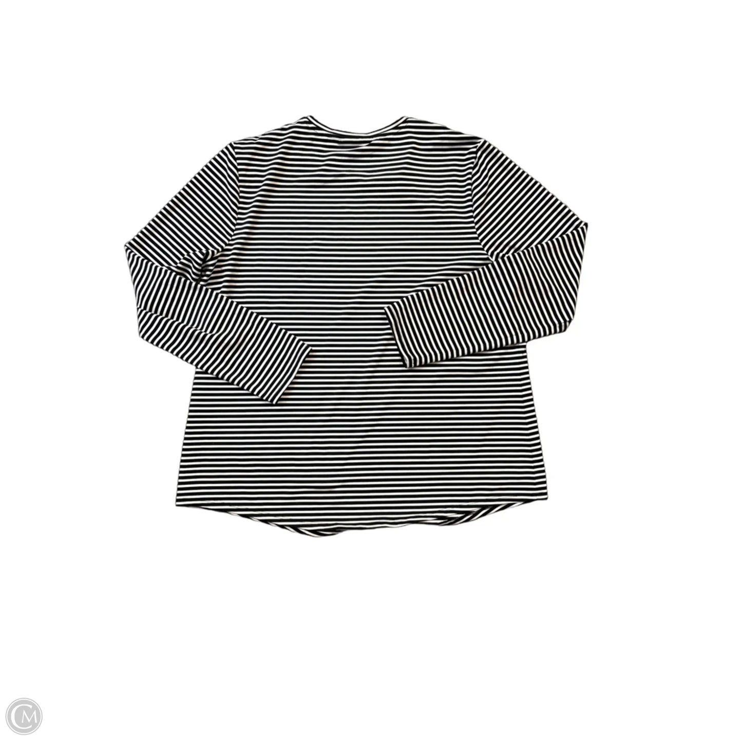 Top Long Sleeve By Chicos In Black & White, Size: L