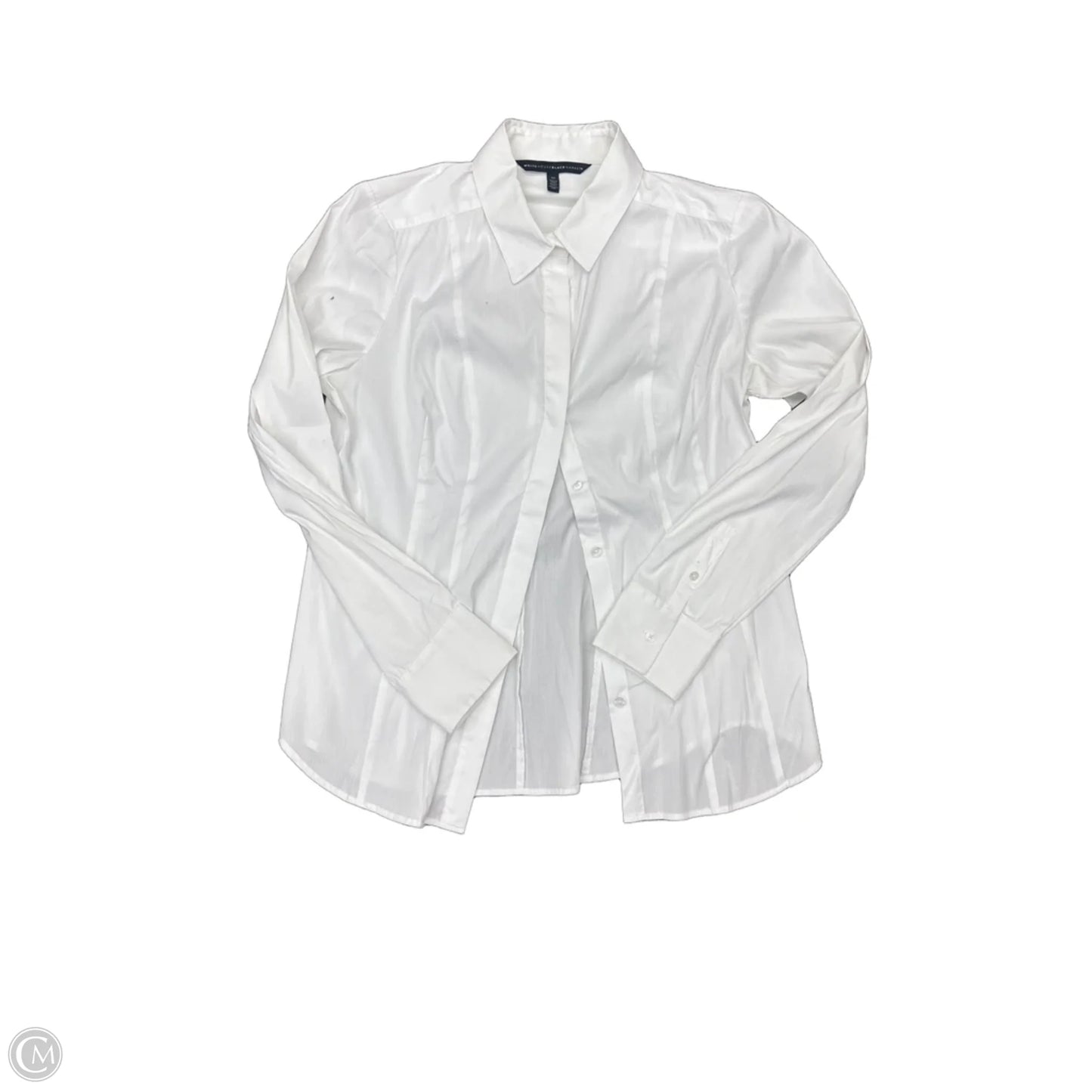 Blouse Long Sleeve By White House Black Market In White, Size: 10