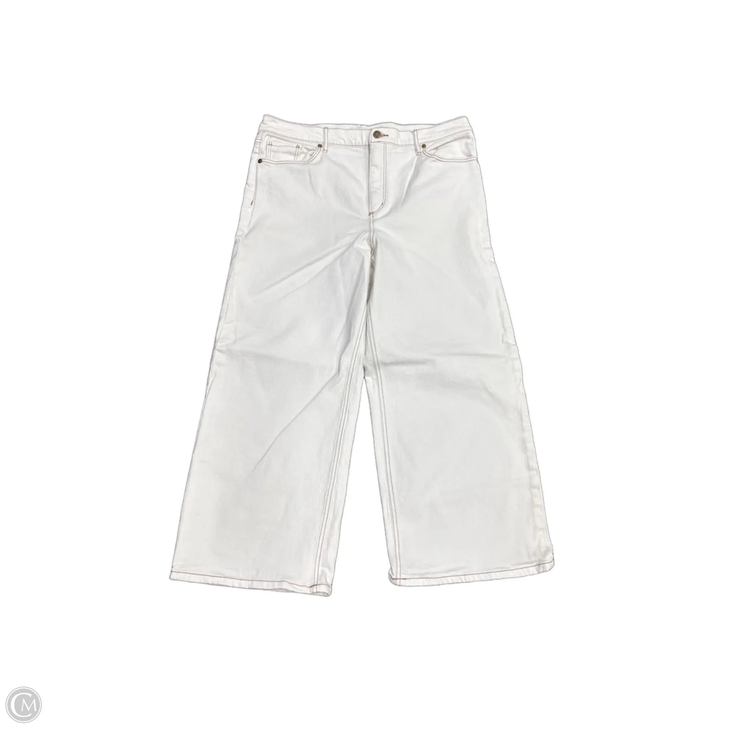 Jeans Wide Leg By Loft In Cream, Size: 14