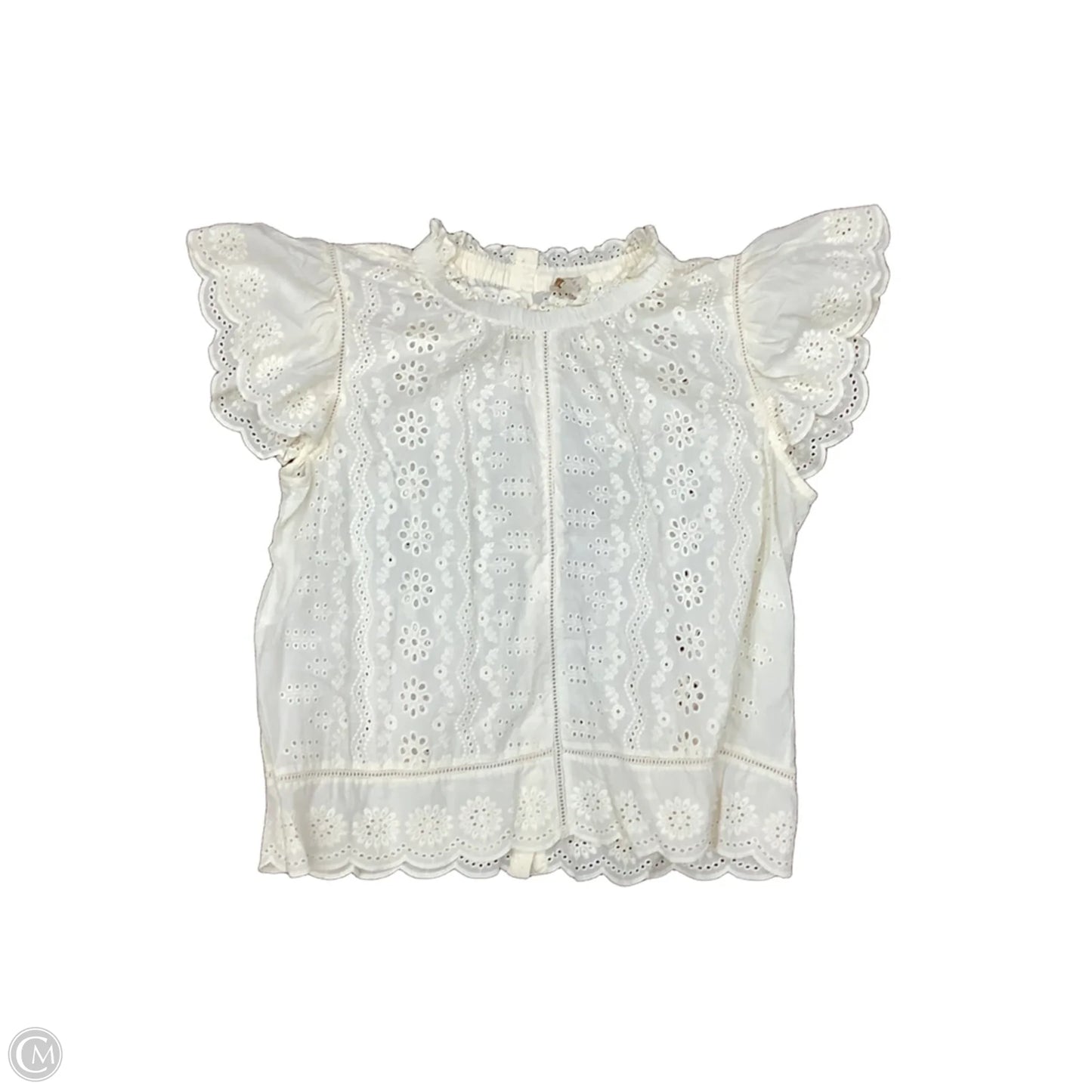 Blouse Short Sleeve By Cmc In Cream, Size: 1x
