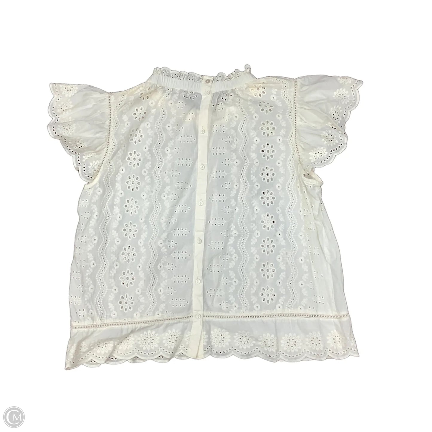 Blouse Short Sleeve By Cmc In Cream, Size: 1x