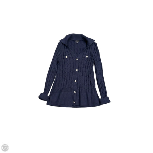 Sweater Cardigan By Talbots In Blue, Size: M