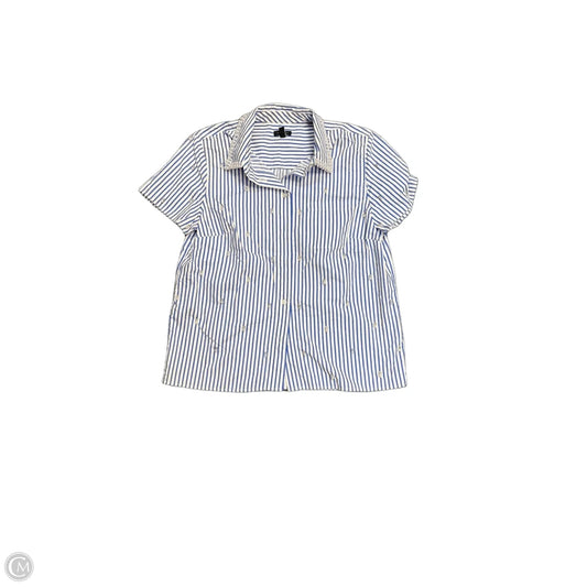Top Short Sleeve By Talbots In Blue & White, Size: Xs