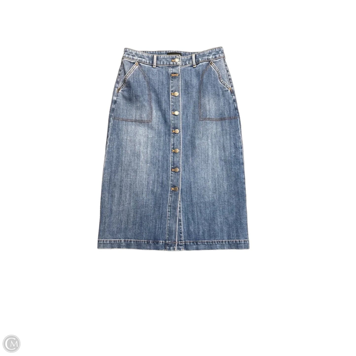 Skirt Midi By Talbots In Blue Denim, Size: 6