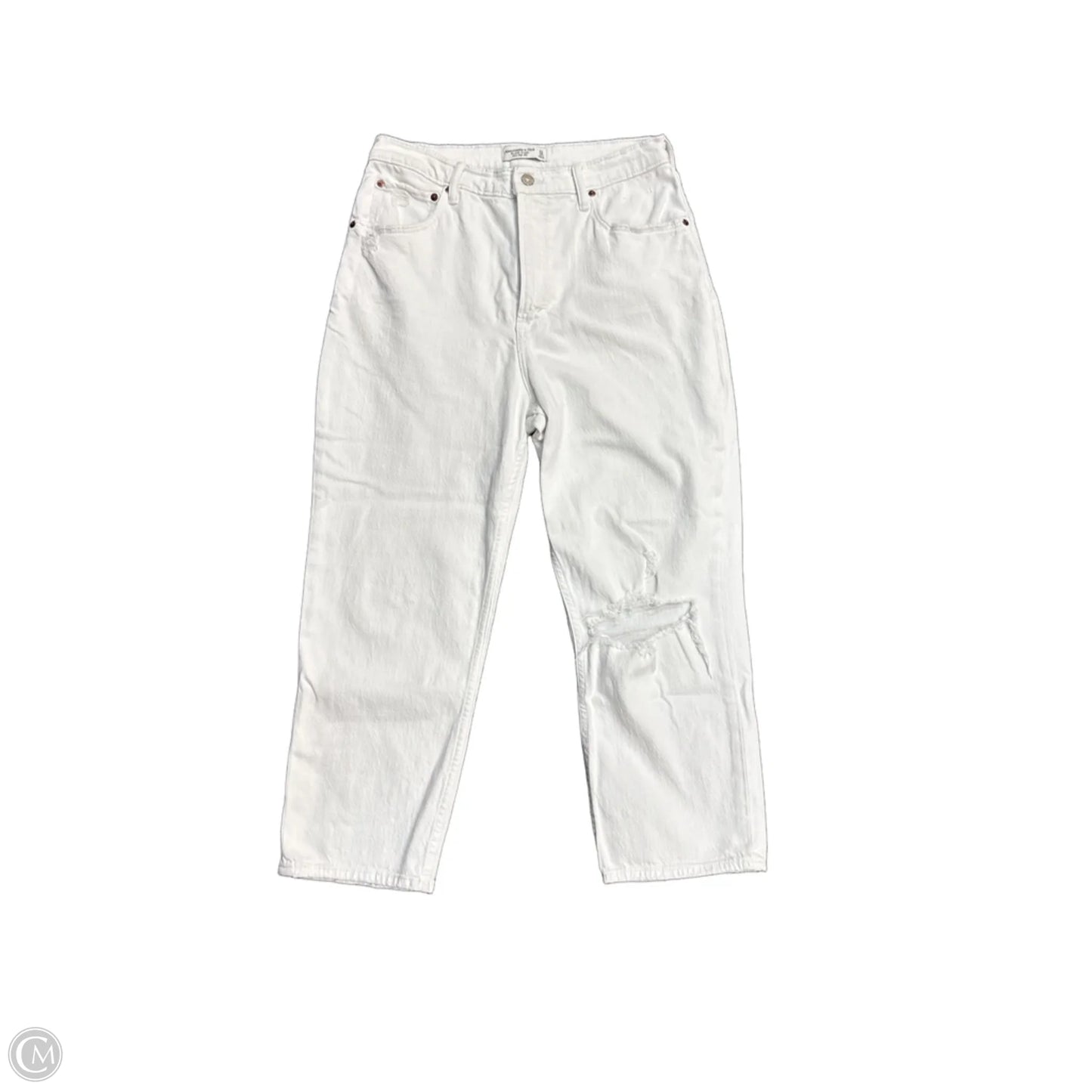 Jeans Straight Leg By Abercrombie And Fitch In White, Size: 12