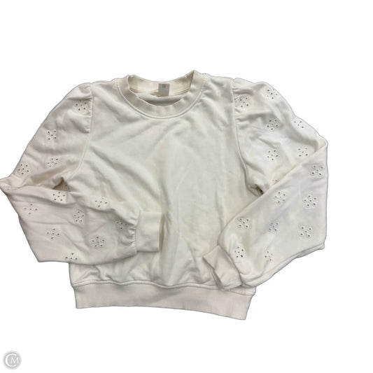 Top Long Sleeve By H&m In White, Size: S
