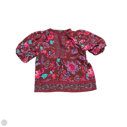 Top Short Sleeve By Sugar Lips In Maroon, Size: S