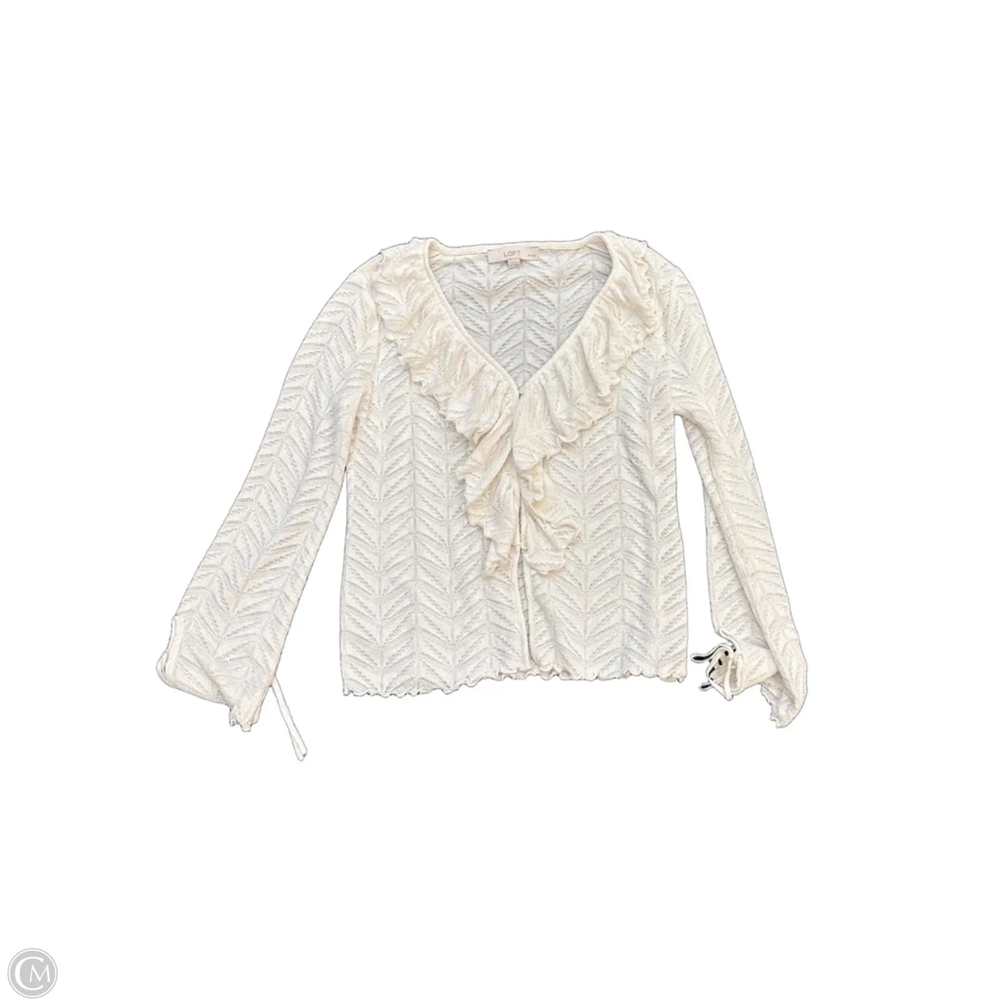 Top Long Sleeve By Loft In White, Size: Mp