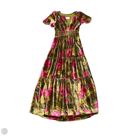 Dress Party Long By Anthropologie In Green, Size: Xs
