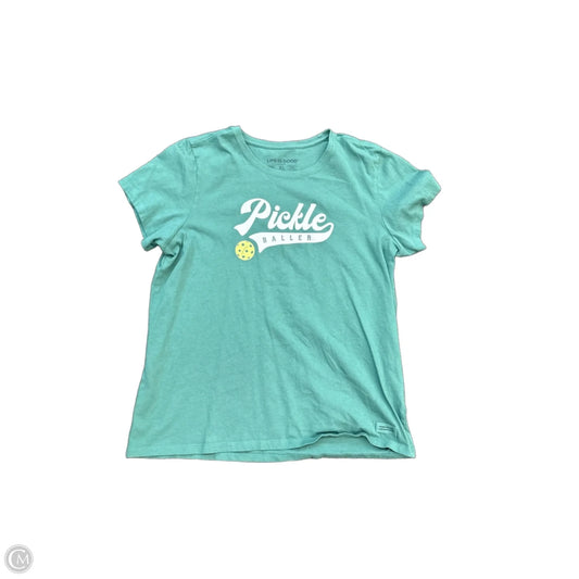 Top Short Sleeve By Life Is Good In Green, Size: Xl