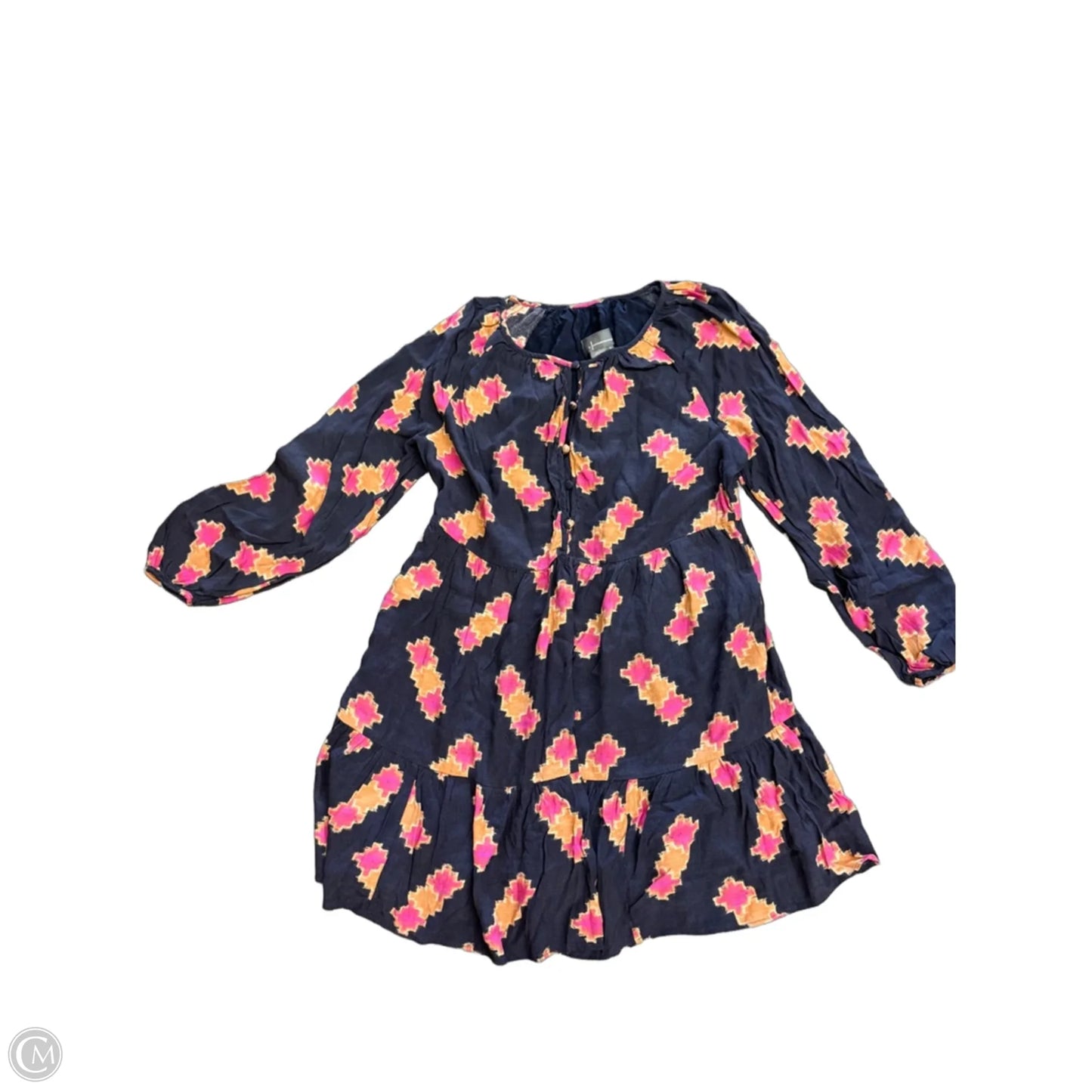 Dress Casual Midi By Anthropologie In Blue & Pink, Size: M
