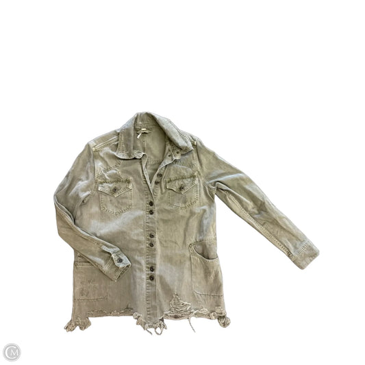 Jacket Denim By Free People In Green Denim, Size: Xs