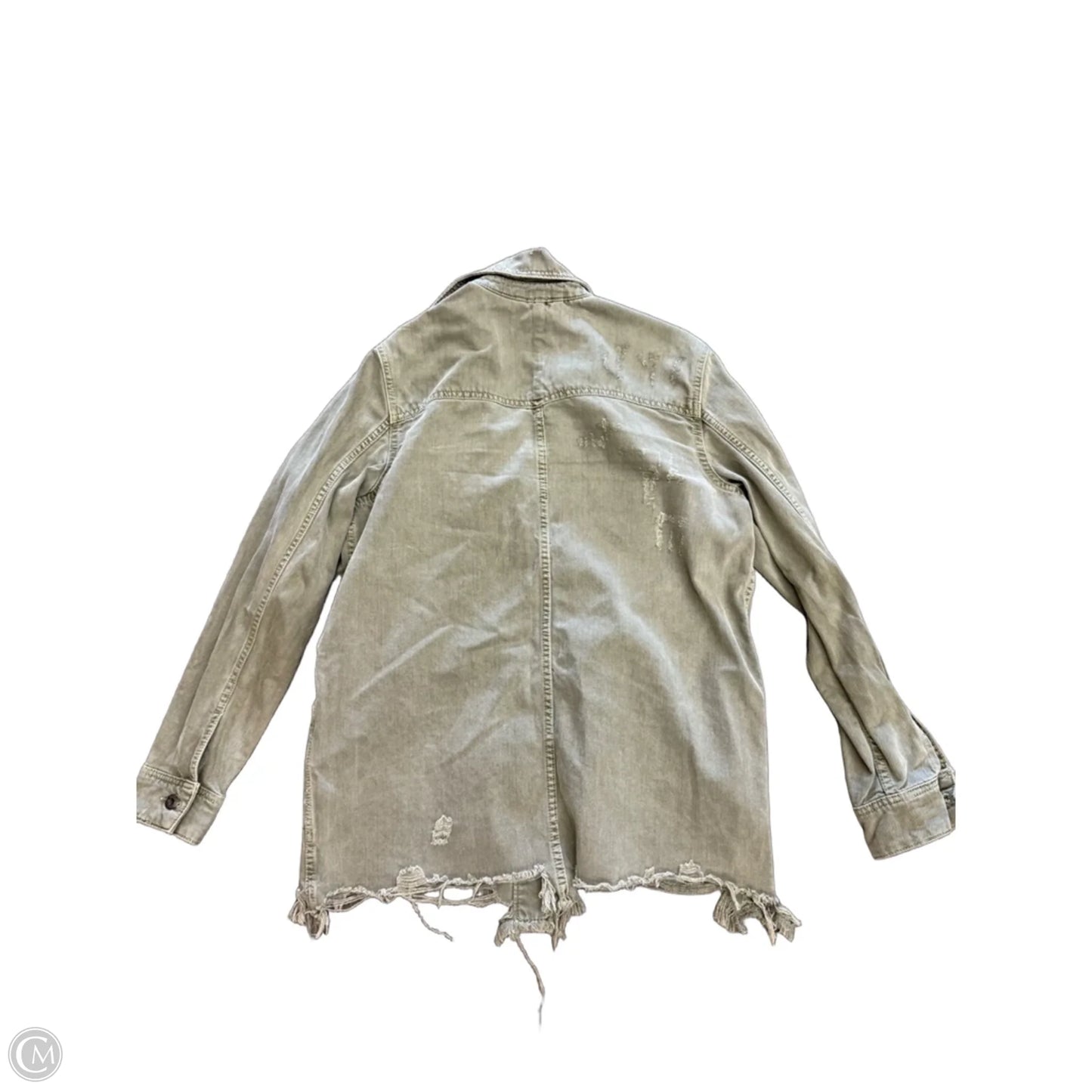 Jacket Denim By Free People In Green Denim, Size: Xs