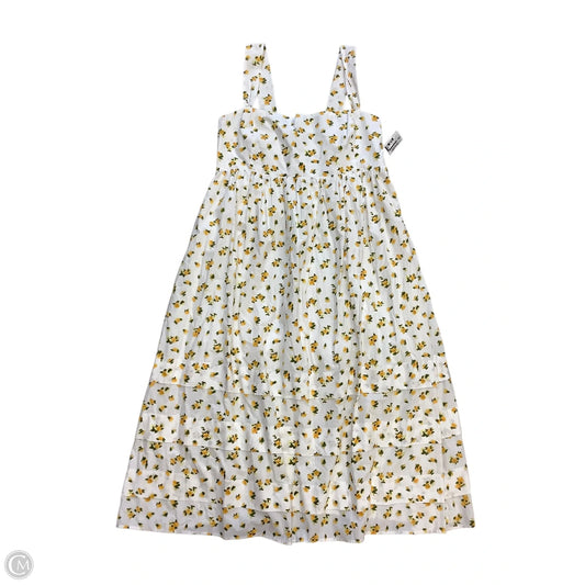 Dress Casual Maxi By J. Crew In White & Yellow, Size: 16