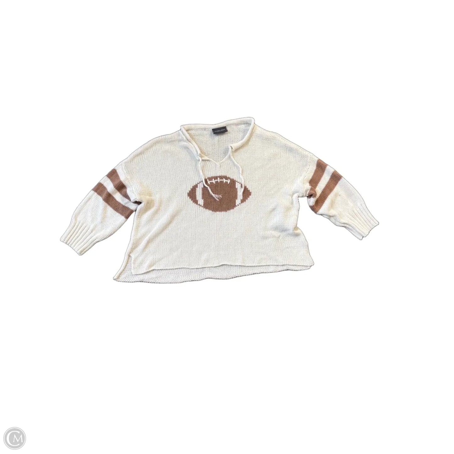 Sweater By Wooden Ships In Tan & White, Size: S