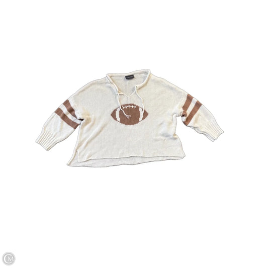 Sweater By Wooden Ships In Tan & White, Size: S