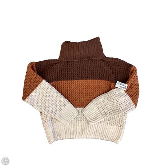 Sweater By Pink Rose In Brown & Cream, Size: L