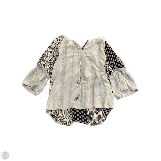 Top Long Sleeve By Young Fabulous & Broke In Black & White, Size: Xl