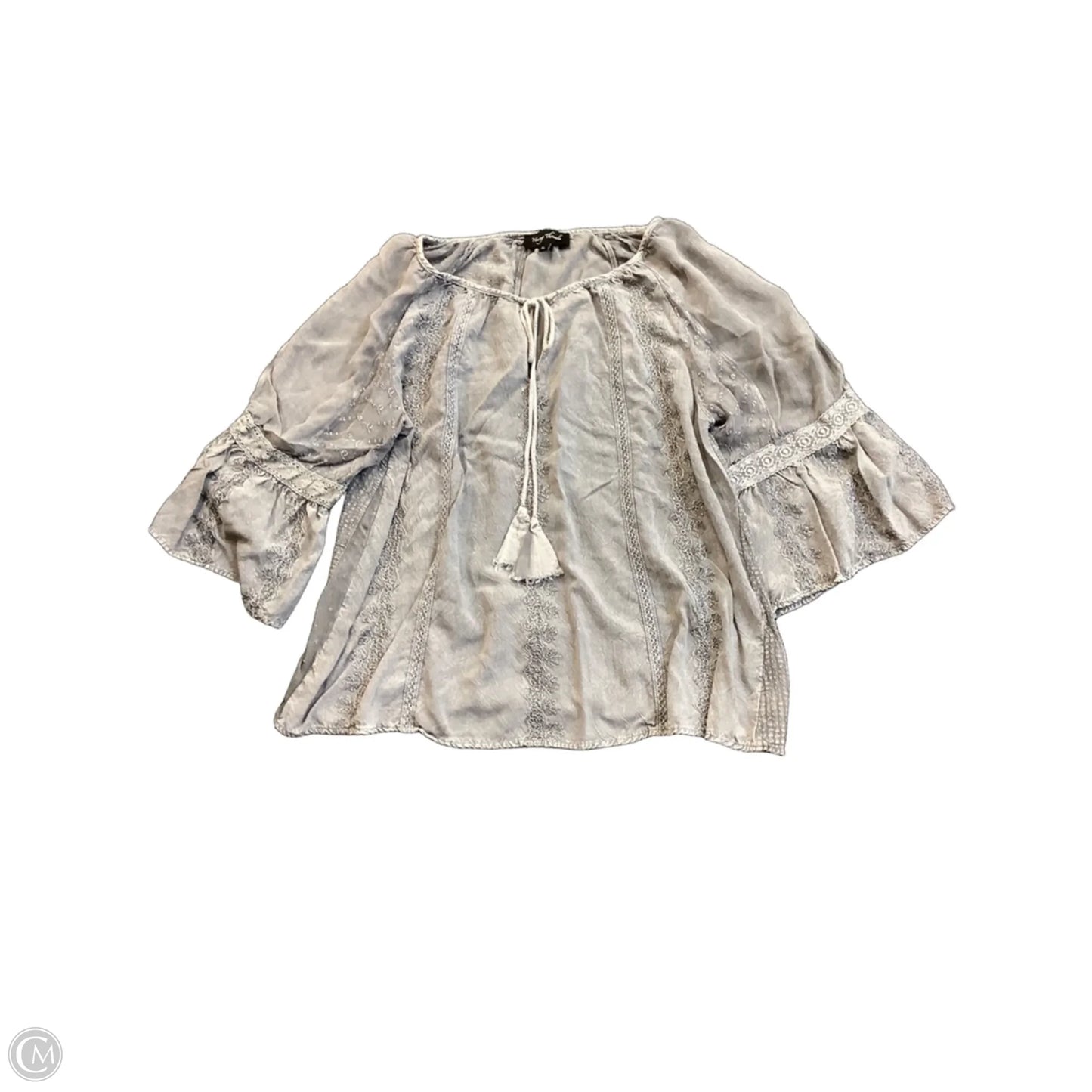 Top Long Sleeve By Young Threads In Grey, Size: Xl