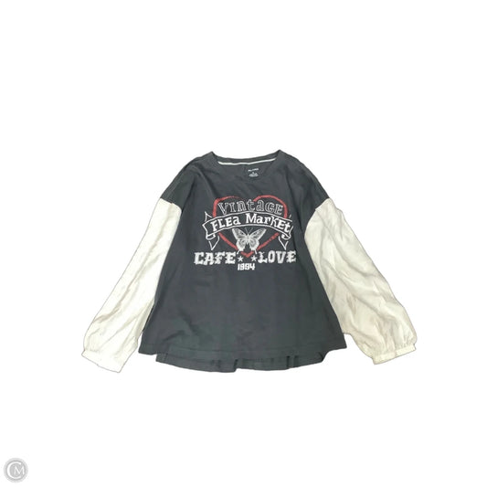 Top Long Sleeve By Pilcro In Grey, Size: Xl