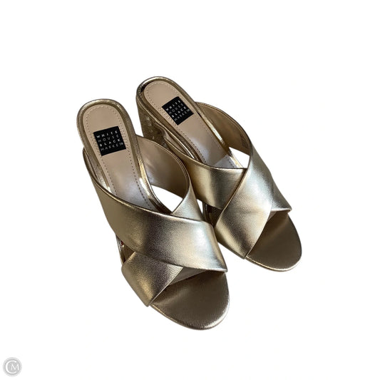 Sandals Heels Block By White House Black Market In Gold, Size: 6