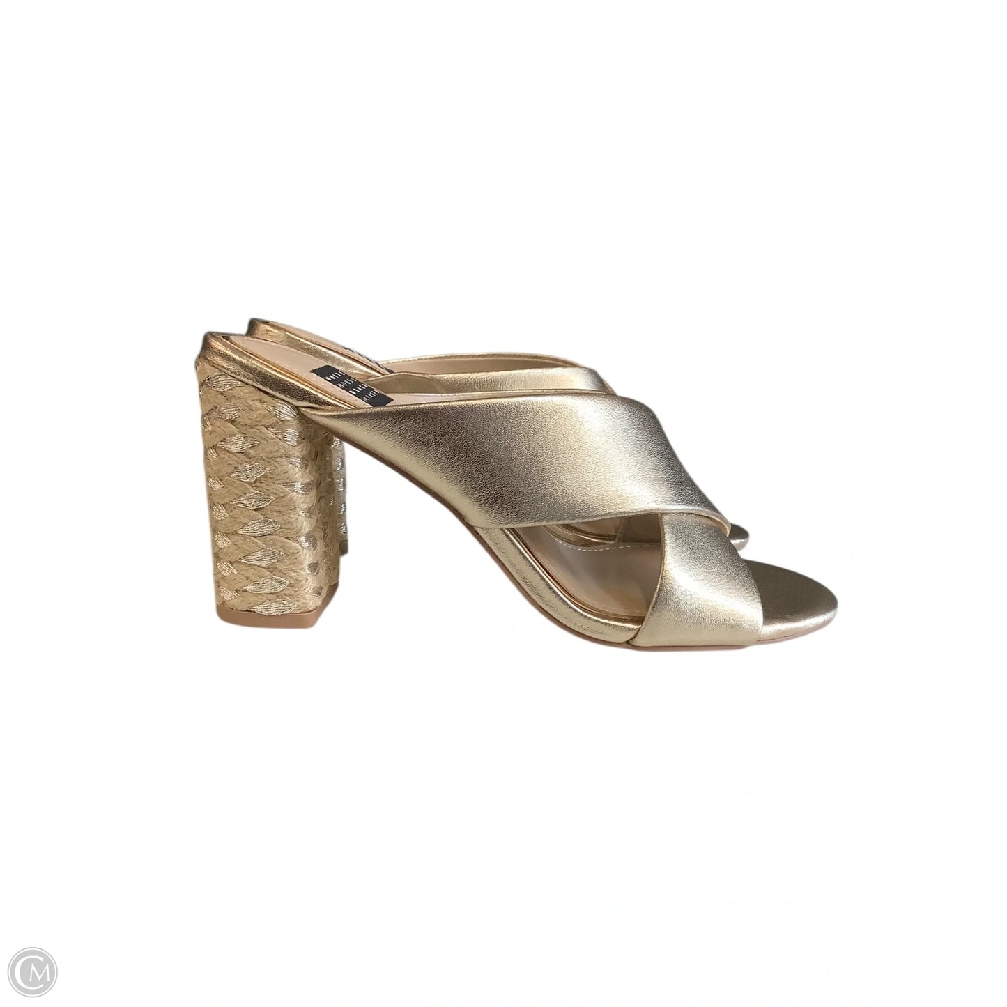 Sandals Heels Block By White House Black Market In Gold, Size: 6