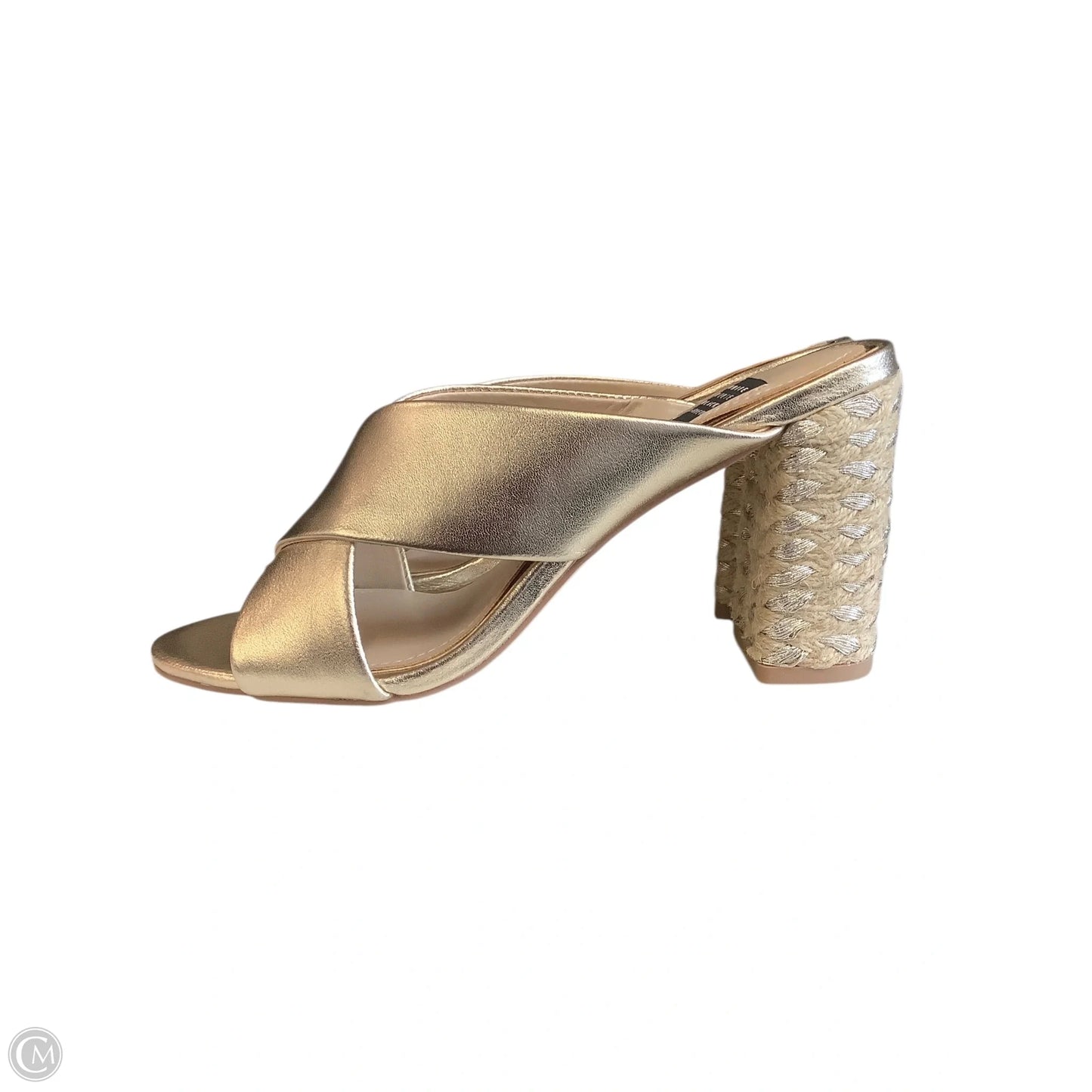 Sandals Heels Block By White House Black Market In Gold, Size: 6