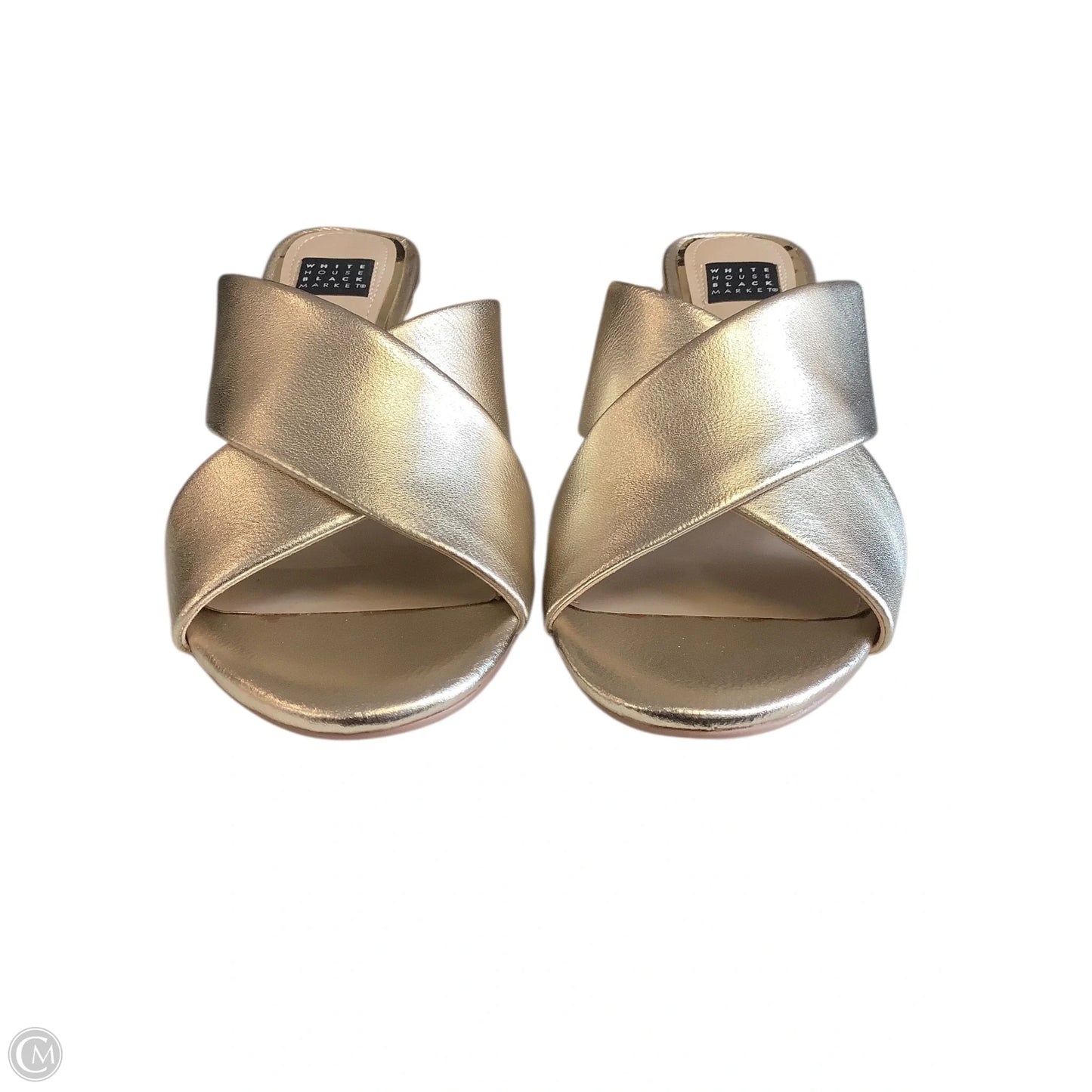 Sandals Heels Block By White House Black Market In Gold, Size: 6