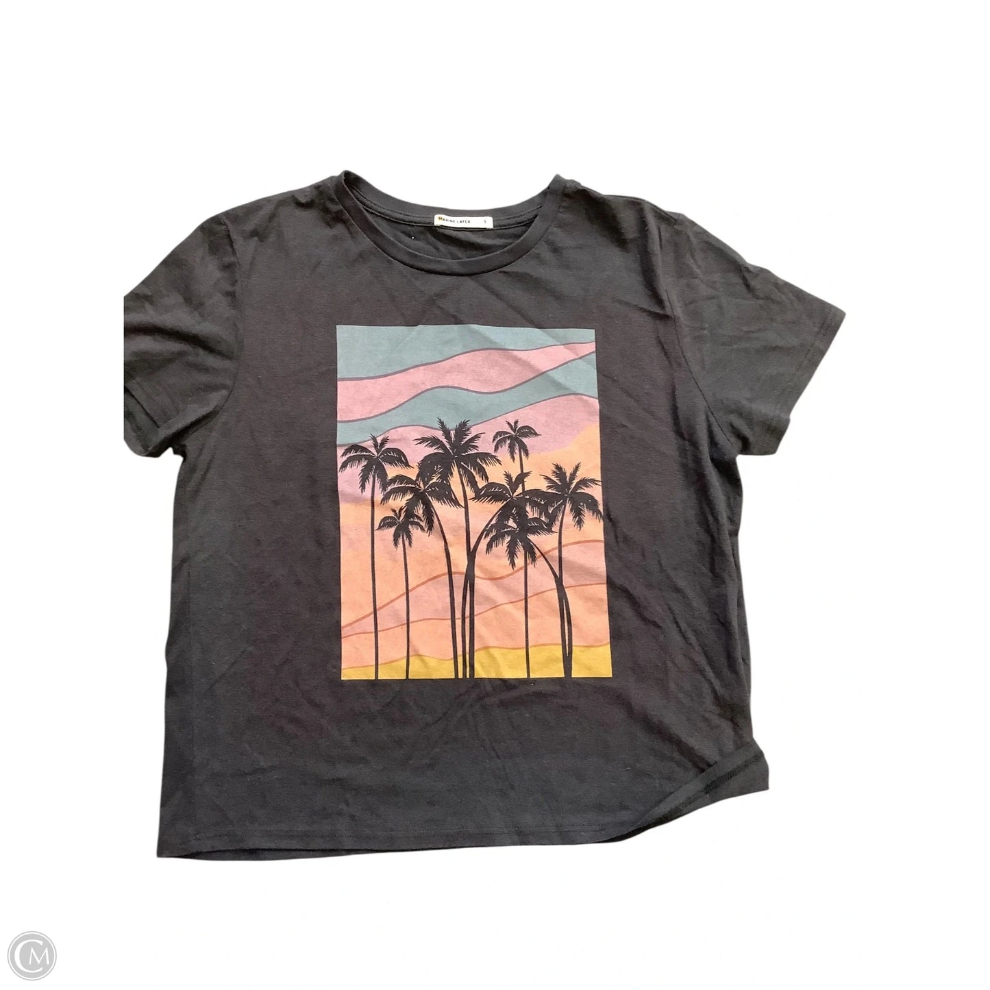 Top Short Sleeve By Marine Layer In Black, Size: S