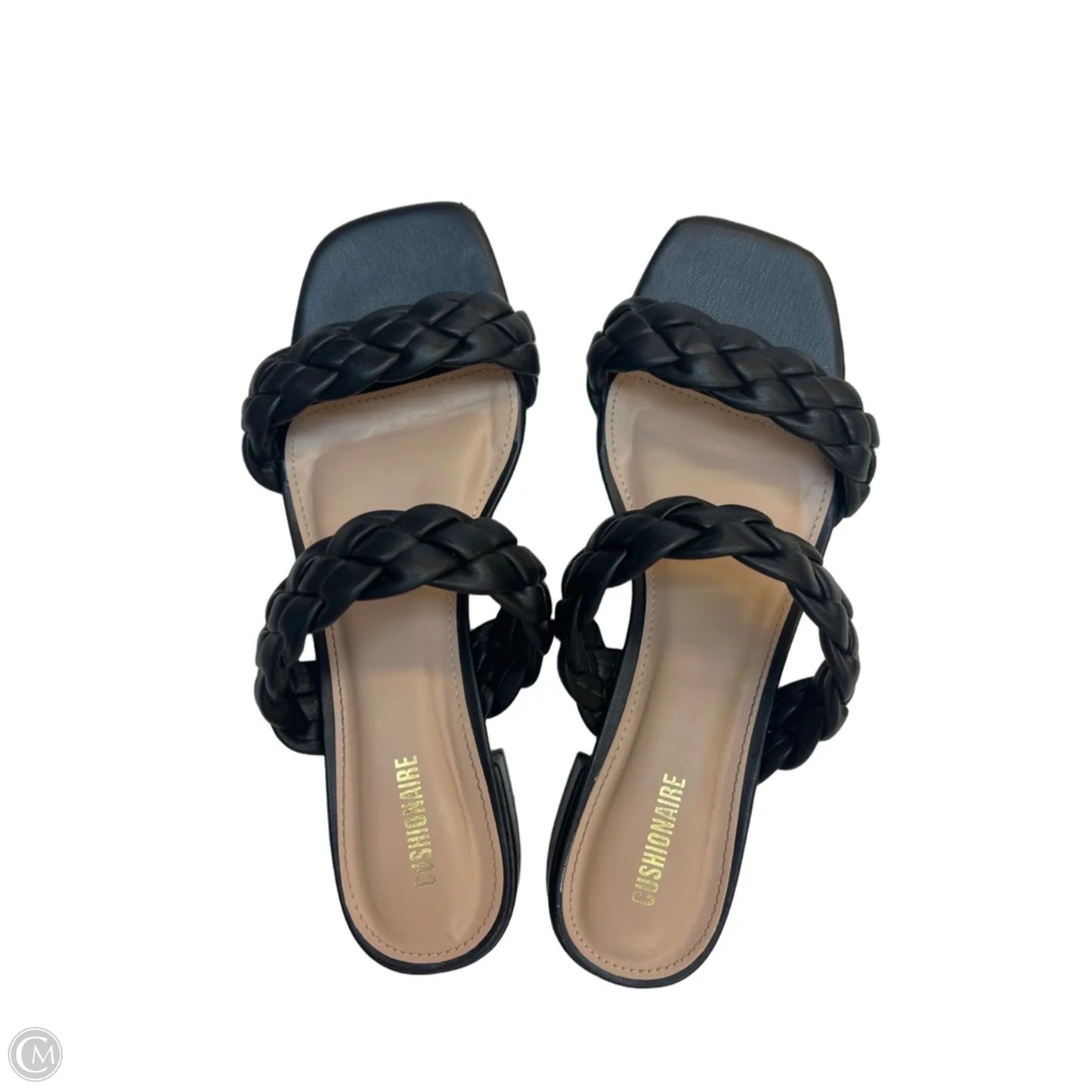Sandals Heels Block By Cushionaire In Black, Size: 8.5