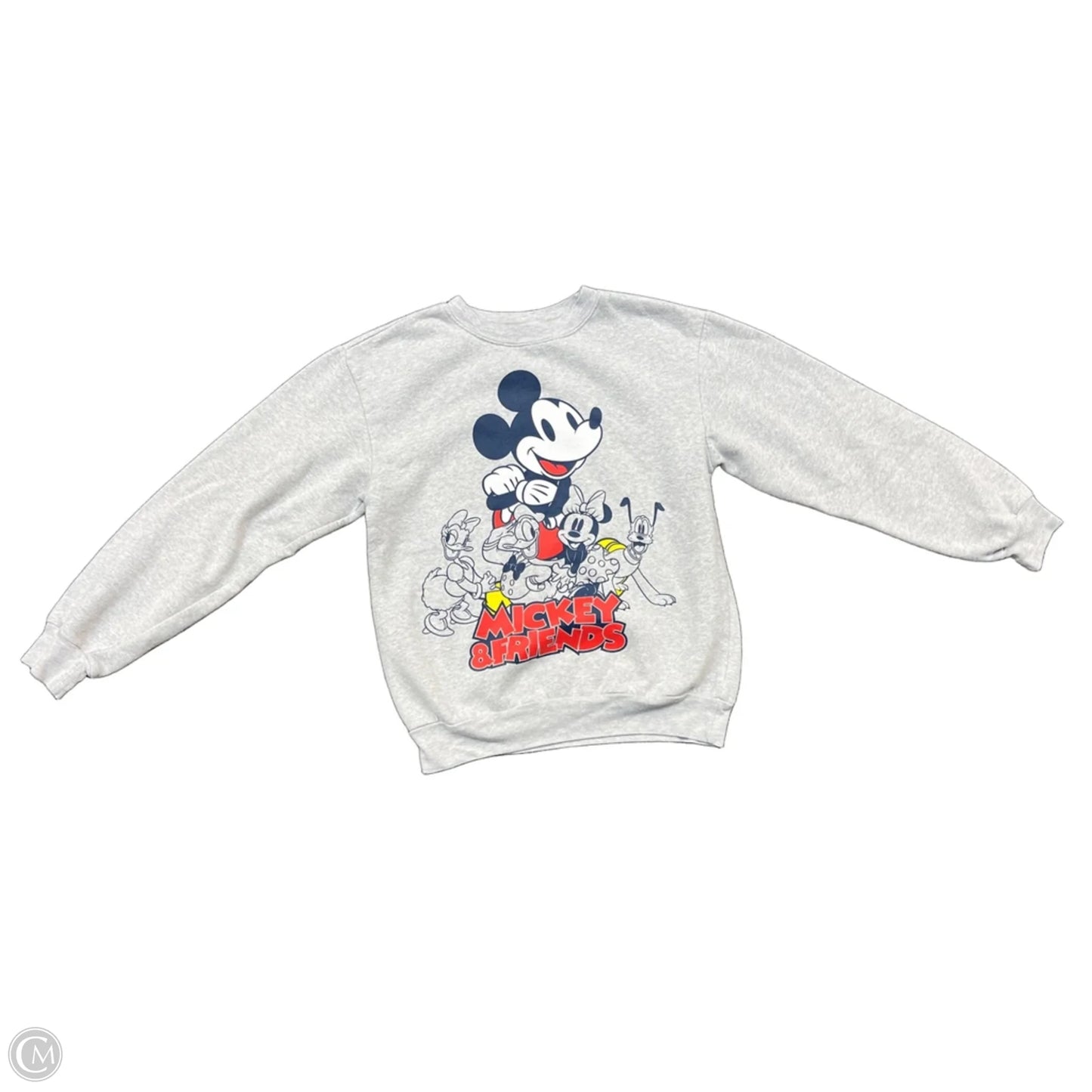 Sweatshirt Crewneck By Disney In Grey, Size: S