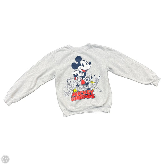 Sweatshirt Crewneck By Disney In Grey, Size: S