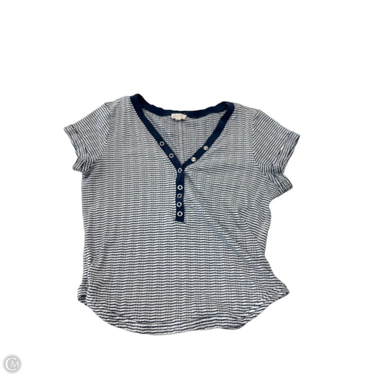Top Short Sleeve By Pilcro In Blue & White, Size: L