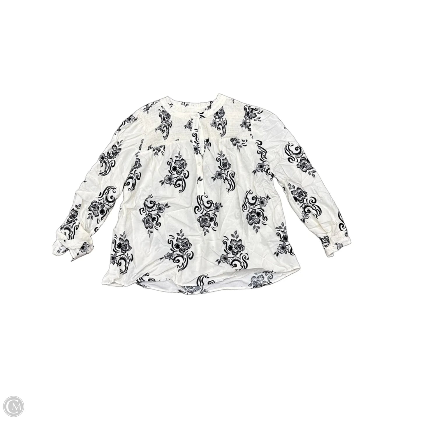 Top Long Sleeve By Lane Bryant In Black & White, Size: 16
