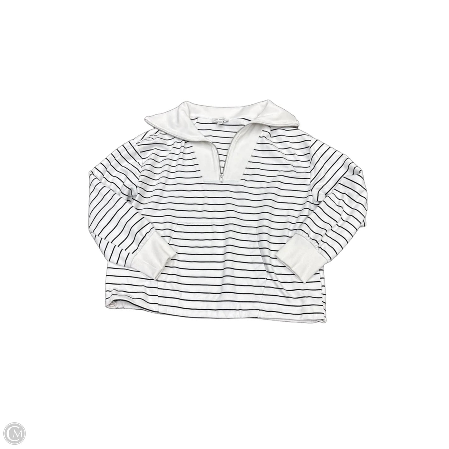 Athletic Sweatshirt Collar By Free Assembly In Black & White, Size: Xl